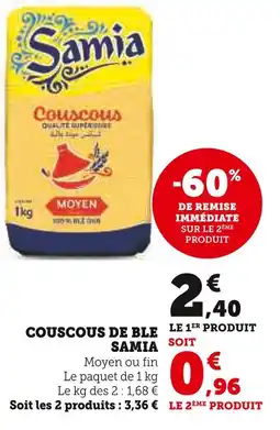 U Express Samia Couscous de blé offre