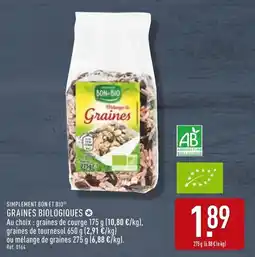 ALDI SIMPLEMENT BON ET BIO Graines Biologiques offre