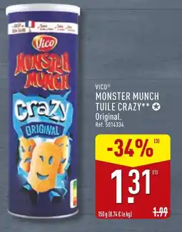 ALDI VICO Monster munch tuile crazy original offre