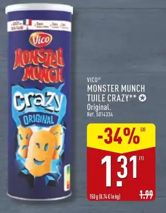 ALDI VICO Monster munch tuile crazy original offre