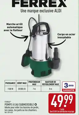 ALDI FERREX Pompe à eau submersible offre