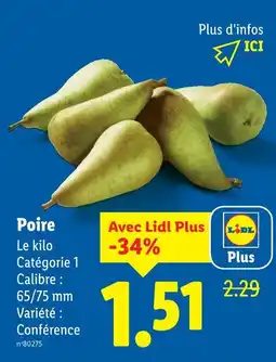 Lidl Poire offre