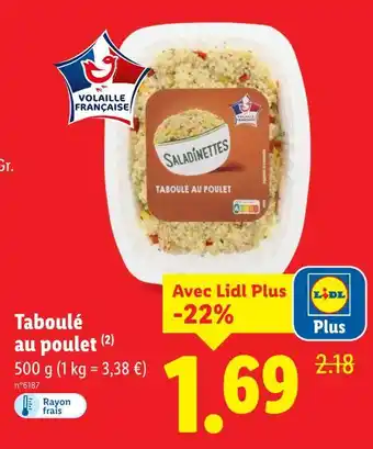 Lidl Taboulé au poulet offre