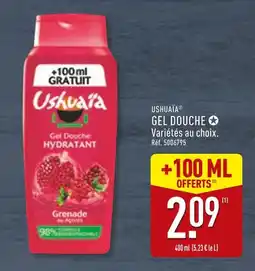 ALDI USHUAÏA Gel douche hydratant grenade des açores offre