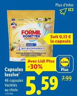 Lidl FORMIL Capsules lessive offre