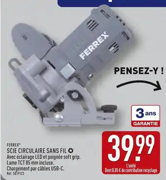 ALDI FERREX Scie circulaire sans fil offre