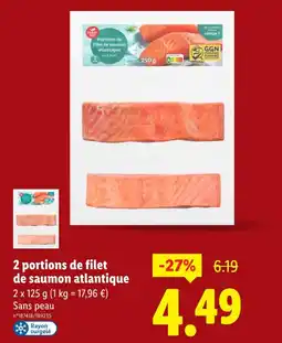 Lidl Ocean sea 2 portions de filet de saumon atlantique offre