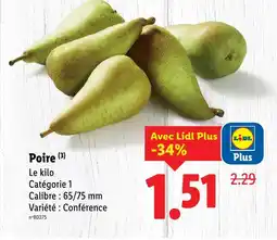 Lidl Poire offre