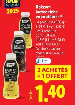 Lidl ENVIA Boisson lactée riche en protéines offre