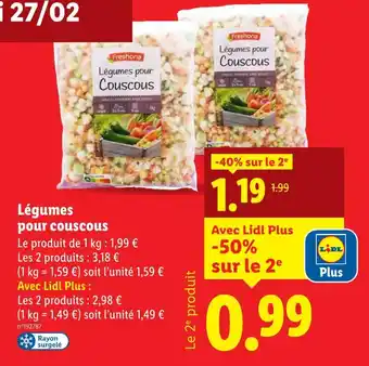 Lidl Freshona Légumes pour couscous offre