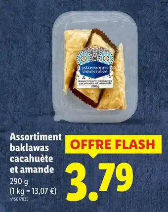 Lidl PATISSERIES ORIENTALES Assortiment baklawas cacahuète et amande offre