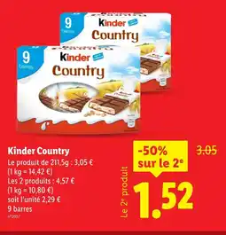 Lidl Kinder Country offre