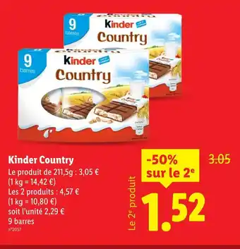 Lidl Kinder Country offre