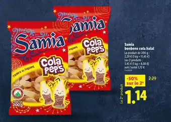 Lidl SAMIA Cola Peps bonbons cola halal offre