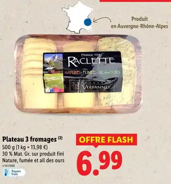 Lidl Raclette plateau 3 fromages offre