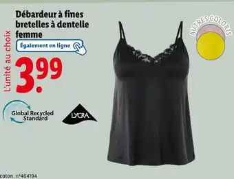 Lidl Débardeur à fines bretelles à dentelle femme offre