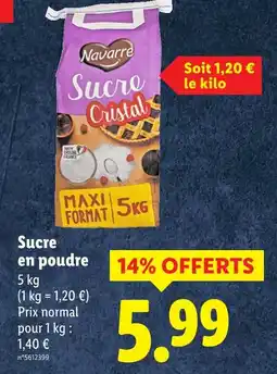 Lidl NAVARRE Sucre Cristal offre