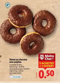 Lidl Donut au chocolat avec pépites offre