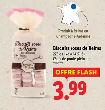 Lidl Saveurs de nos Régions Biscuits roses de Reims offre