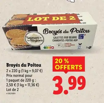 Lidl SAVEURS DE NOS RÉGIONS Broyés du poitou offre