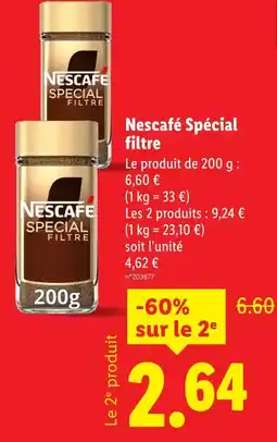 Lidl Nescafé spécial filtre offre