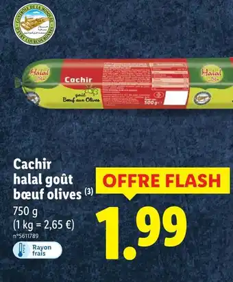 Lidl Cac halal goût boeuf olives offre