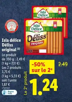 Lidl ISLA DÉLICE Déliss' original offre