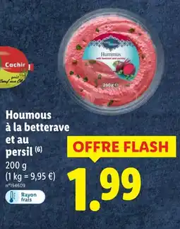 Lidl Houmous à la betterave et au persil offre