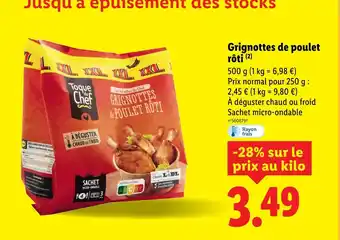 Lidl Toque du Chef Grignottes de poulet rôti offre