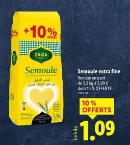 Lidl ZAKIA Semoule extra fine offre