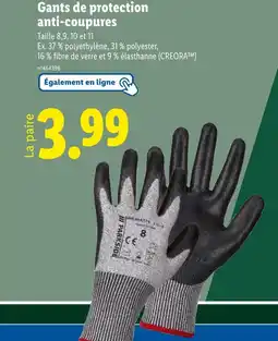 Lidl PARKSIDE Gants de protection anti-coupures offre