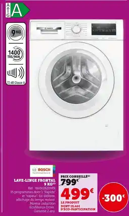 Super U BOSCH Lave-linge frontal 9 kg offre