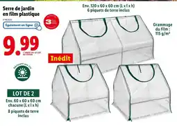 Lidl Serre de jardin en film plastique offre