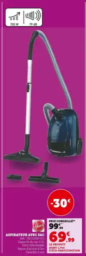 Super U Hoover Aspirateur avec sac offre