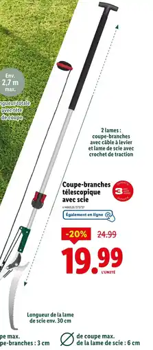 Lidl Parkside Coupe-branches télescopique avec scie offre