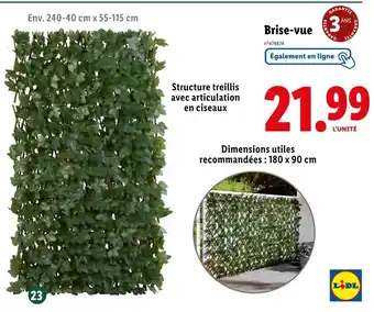 Lidl Brise-vue offre