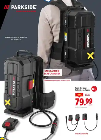 Lidl PARKSIDE Sac à dos pour batteries portables offre