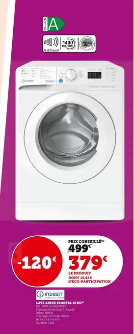 Super U Indesit Lave-linge frontal 10 kg offre