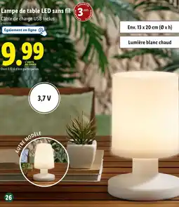 Lidl Lampe de table led sans fil offre