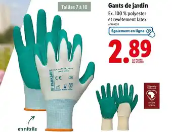 Lidl PARKSIDE Gants de jardin offre