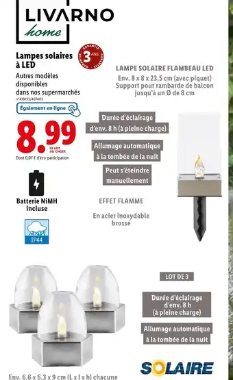 Lidl LIVARNO HOME Lampes solaires à led offre