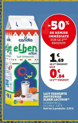 Super U candia elben LACTEOR Lait fermenté pasteurisé offre