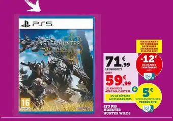 Super U CAPCOM Jeu ps5 monster hunter wilds offre