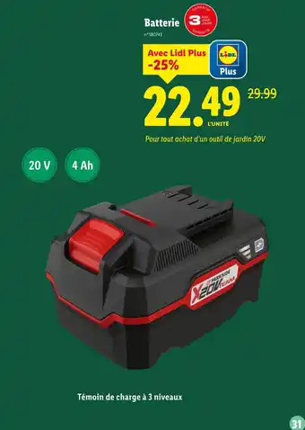 Lidl Parkside Batterie offre