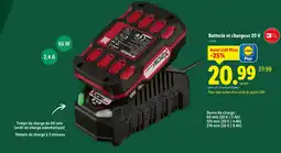 Lidl PARKSIDE Batterie et chargeur 20 V offre