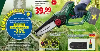 Lidl PARKSIDE Mini-tronçonneuse à bois sans fil offre