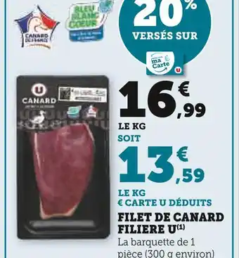 Super U FILIERE U Filet de canard offre