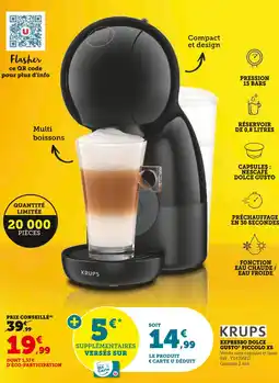 Super U KRUPS Expresso Dolce Gusto Piccolo XS offre