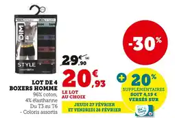 Super U DIM Lot de 4 boxers homme offre