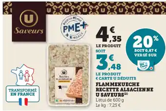 Super U U SAVEURS Flammekueche recette alsacienne offre